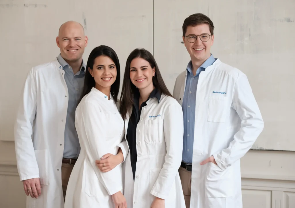 Die 4 Gründerinnen und Gründer von Dermanostic