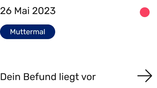 App Screen bei Ankunft des Befundes